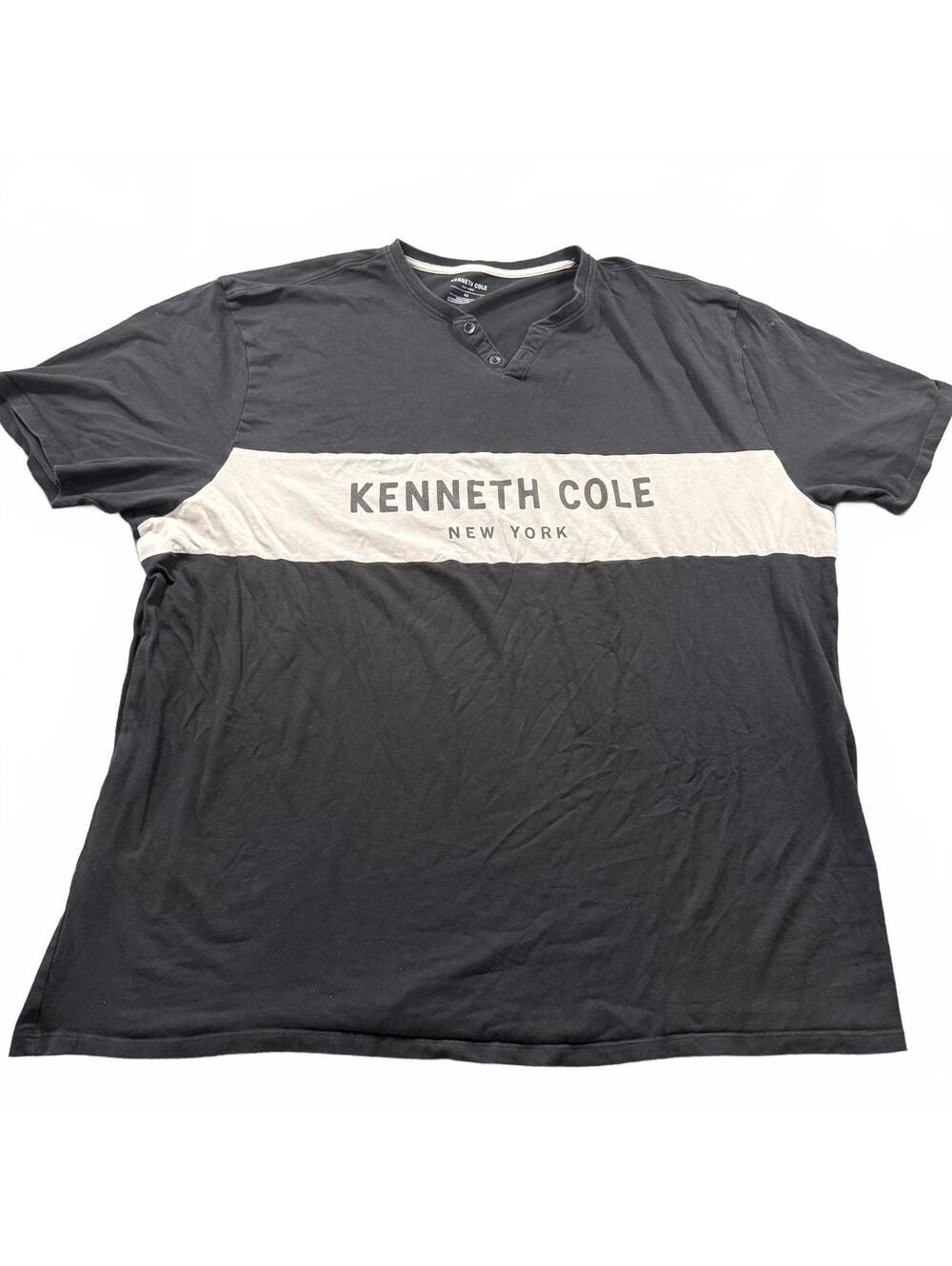 Kenneth Cole New York Men's Henley Graphic T-Shirt - Black/White